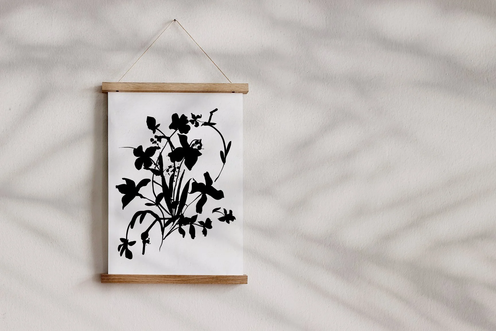 Black Ink Bouquet framed floral print