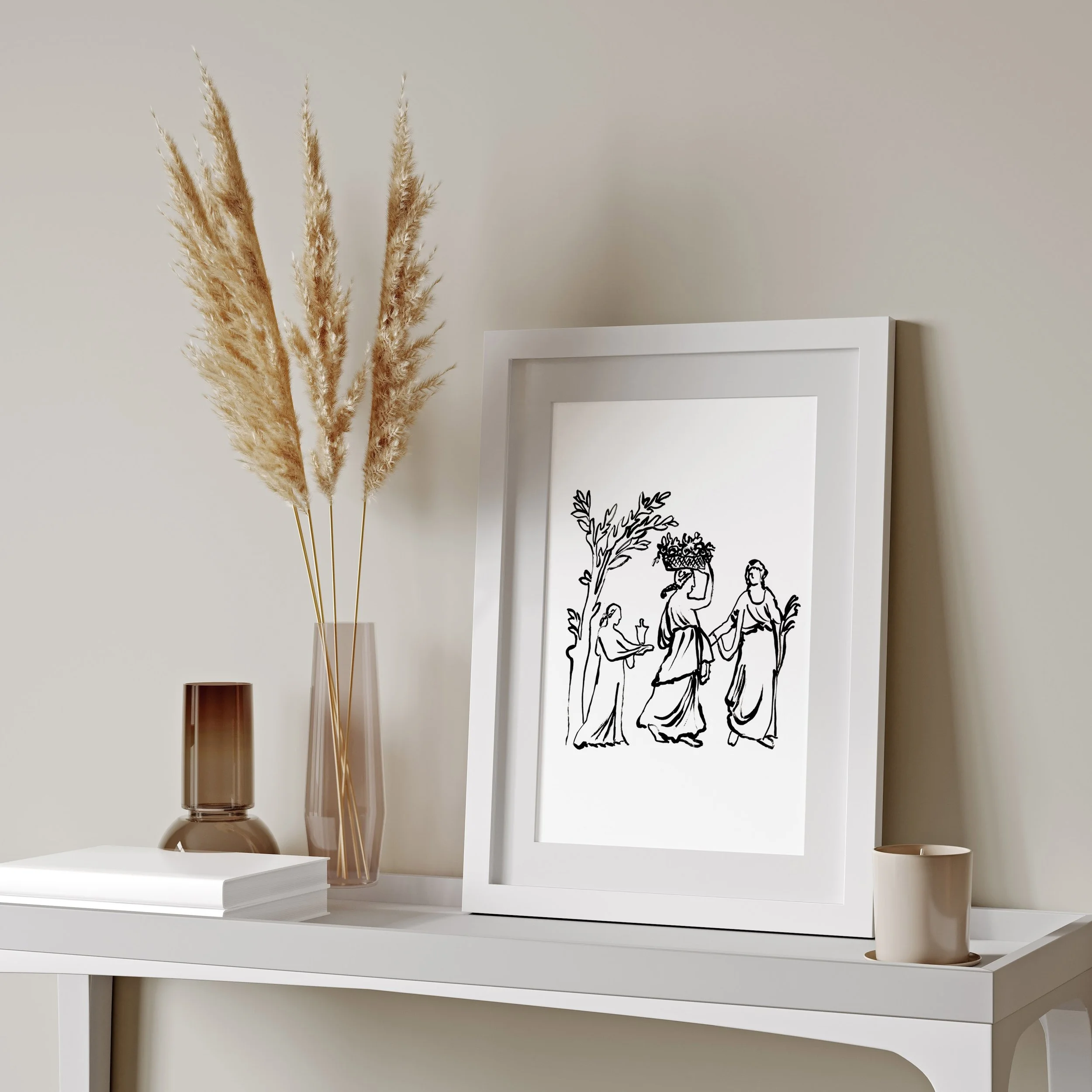 The Harvest art print in home office setting