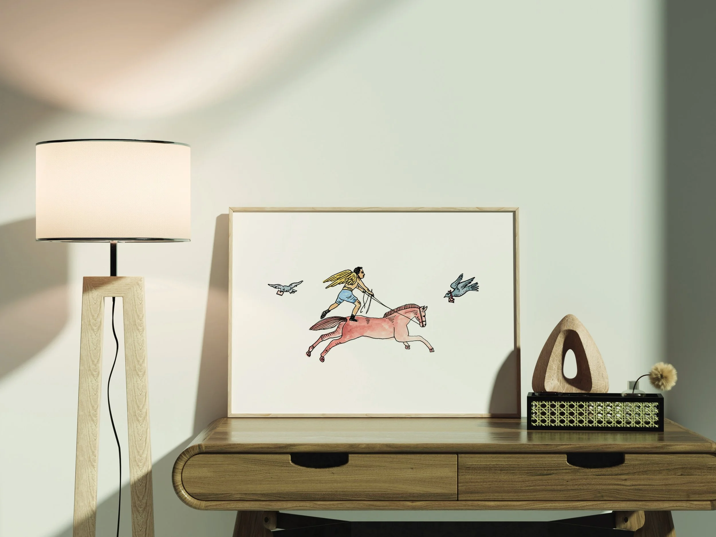 The Equestrian art print in bedroom setting