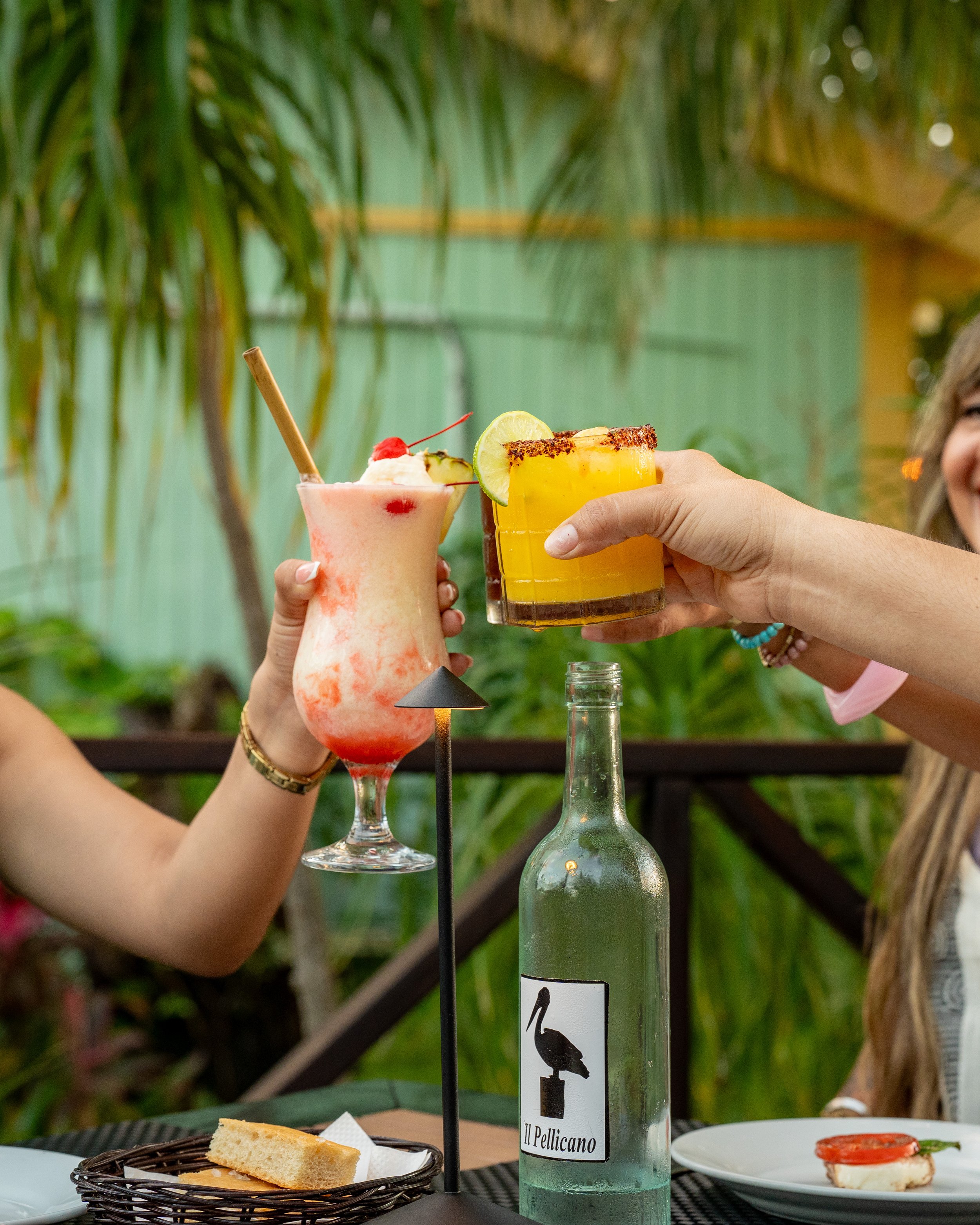 Il Pellicano tropical cocktails on the patio