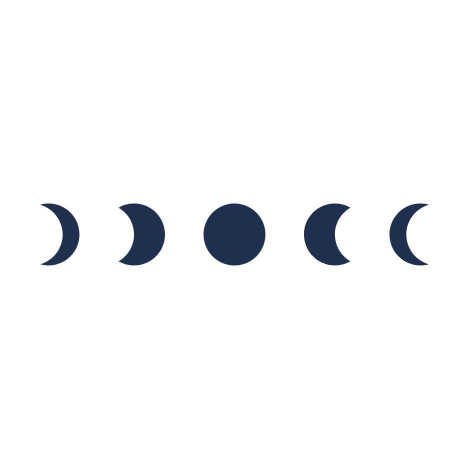 Illustration of the lunar phases, showing the different stages of the moon's appearance from new moon to full moon and back.