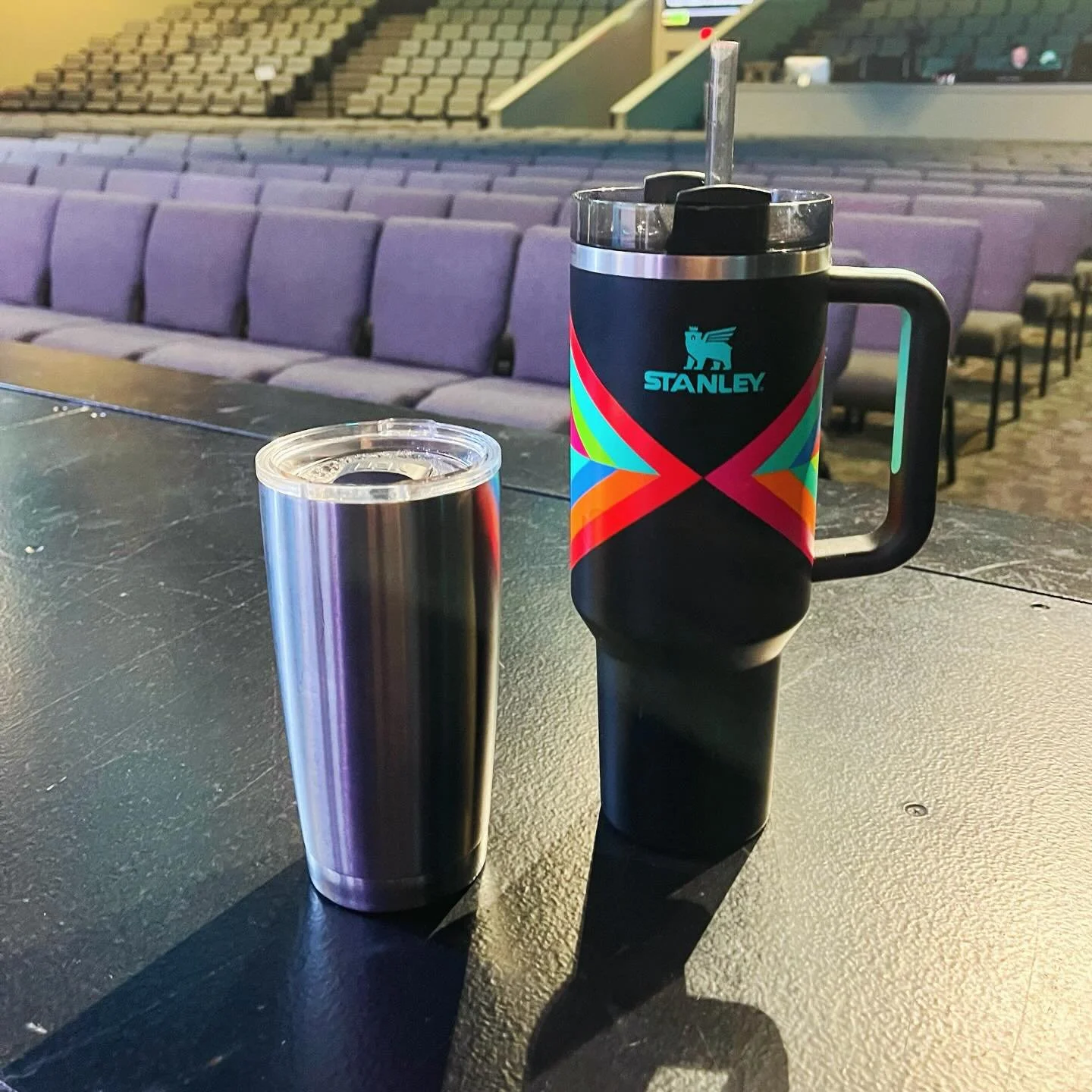 The dynamic duo of leading worship on a Sunday AM..coffee and water. 

#worship #worshipgirl #sundaysips