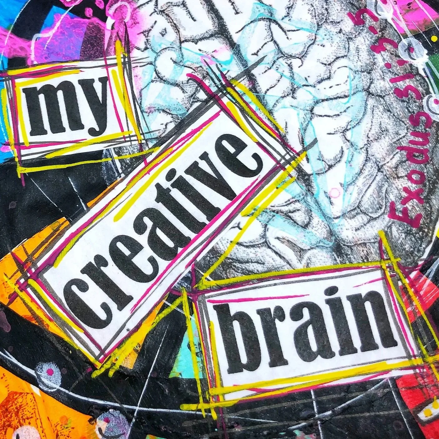 My Creative Brain  Bible Journaling - Acrylic Paint and Printable from His Palette. Full tutorial on YouTube.