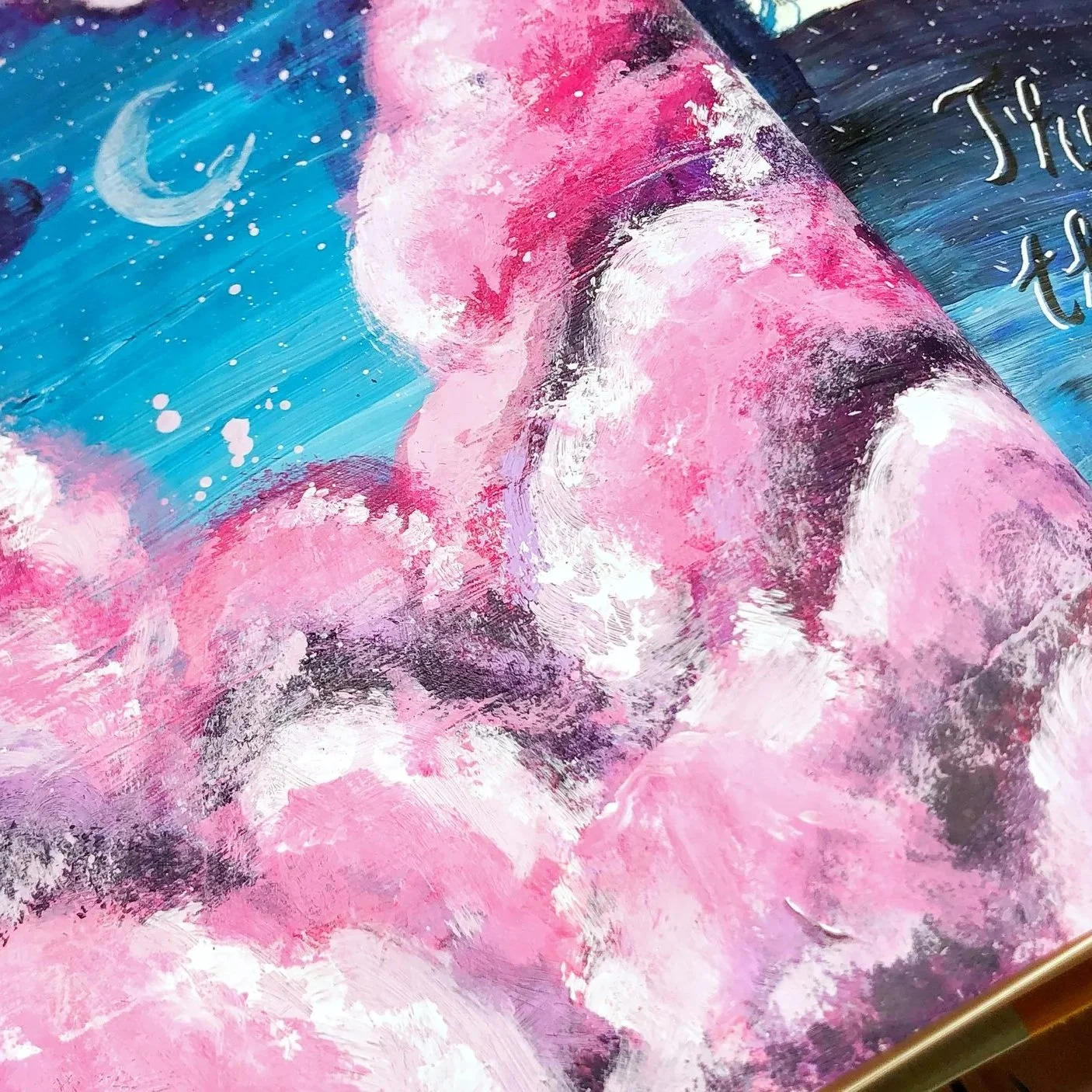 Sometimes I just "try" stuff - like this fluffy pink cloud painting. Full Video on YouTube.