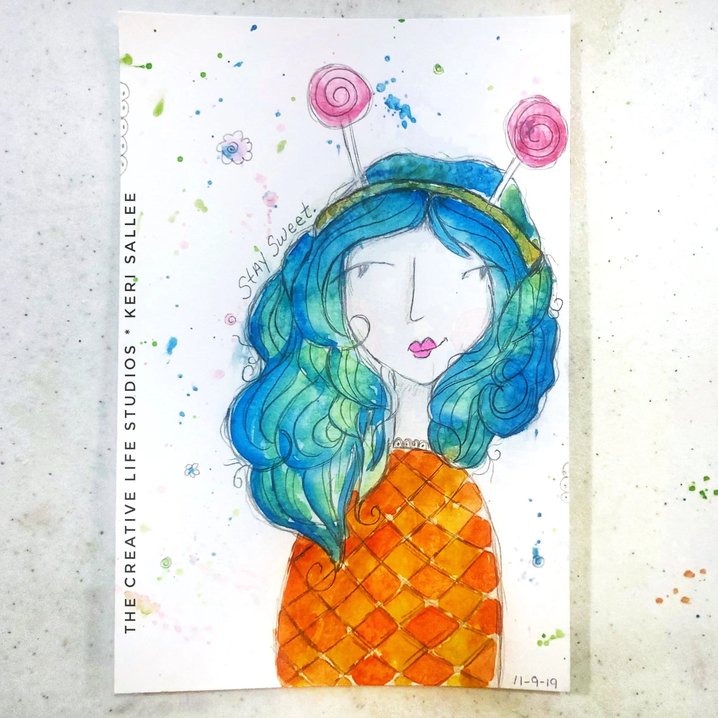 Watercolor Girl - Sweets