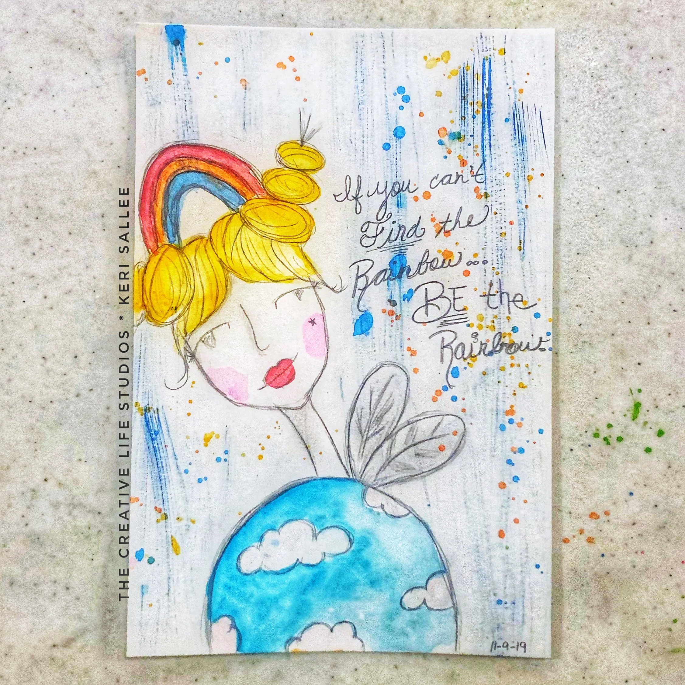 Watercolor Girl - Rainbows