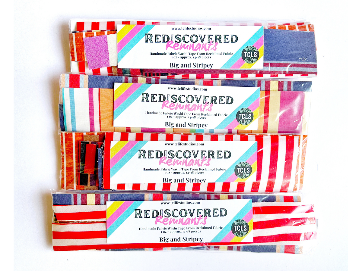 Handmade Fabric Washi Tape - Big and Stripey