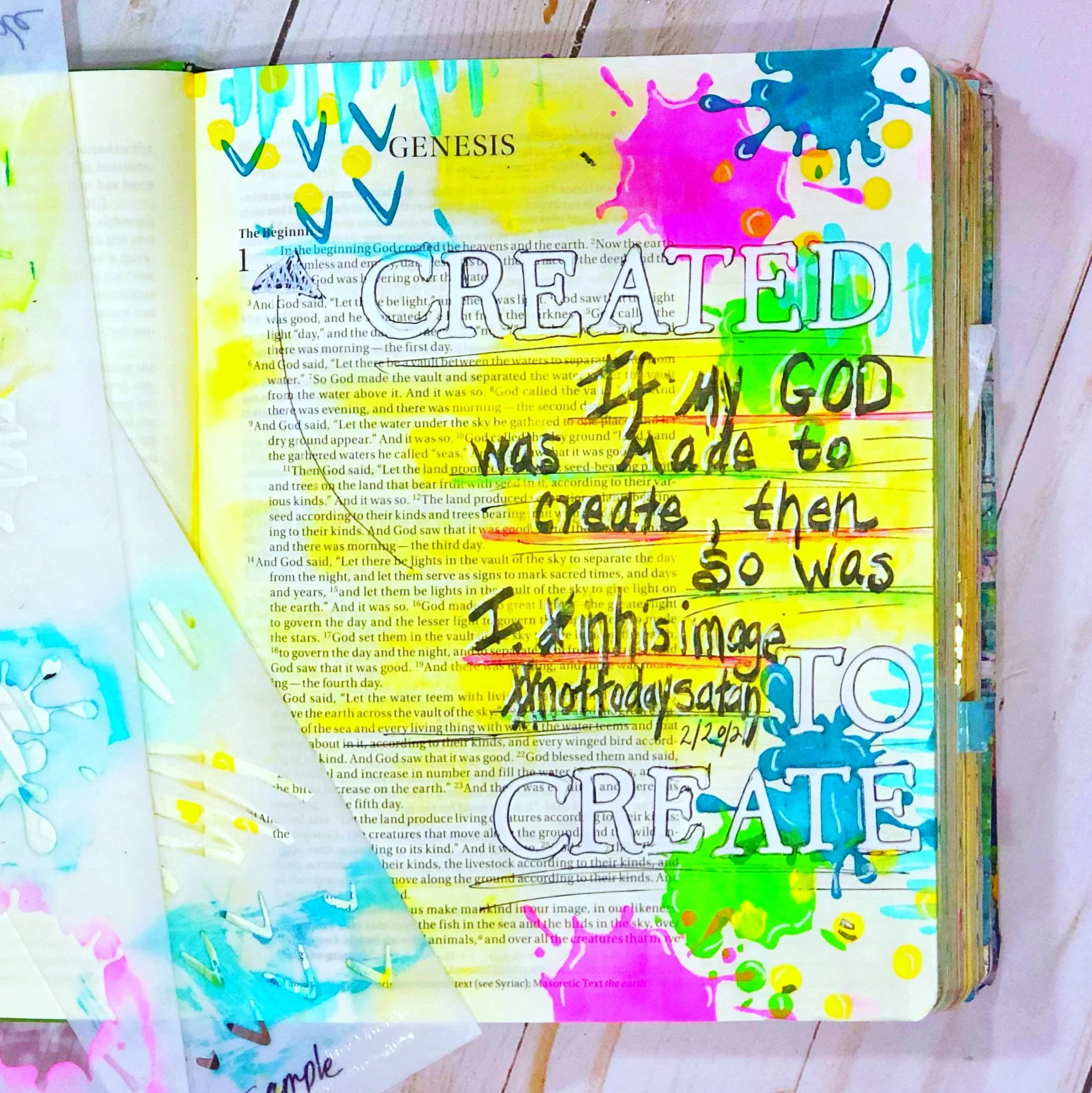 Genesis 1:1 "Created to Create" Using Acrylic Paint and My Stencils