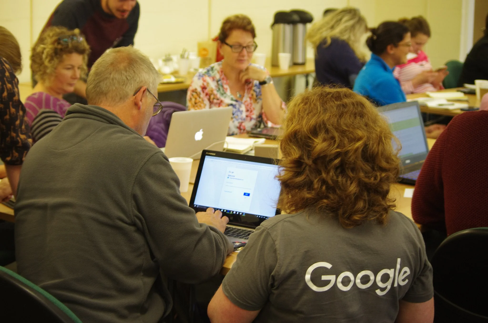 Rachel Fox, life coach and former Google Digital Garage lead coach, wearing a Google t-shirt