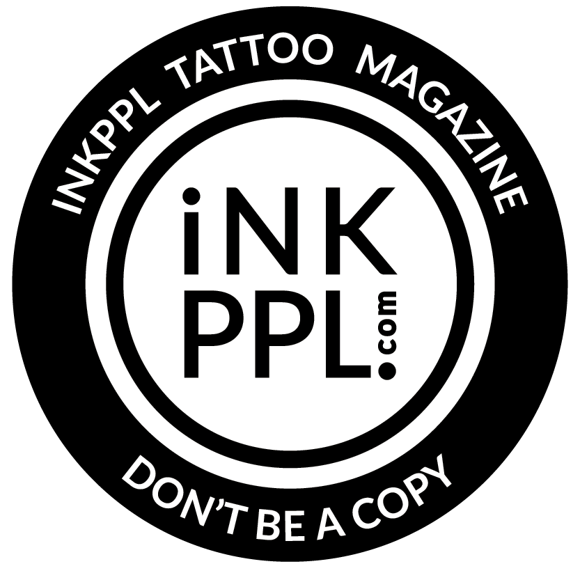 Black and white circular logo with text, featuring the words 'INKPPL.com' in the center and 'INK PPL', 'MAGAZINE', and 'DON'T BE A COPY' around the outer ring.