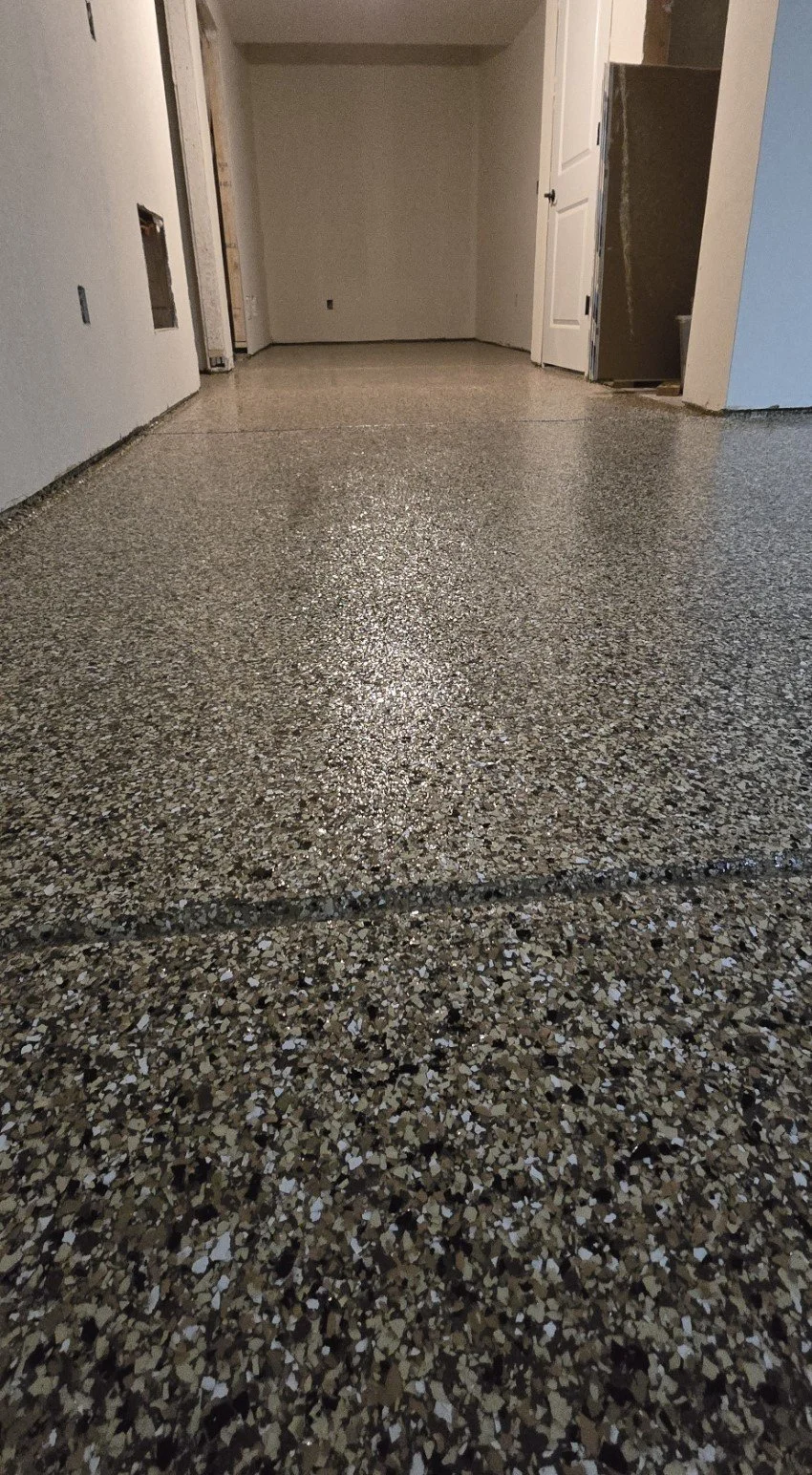 Polyaspartic base and top coat.