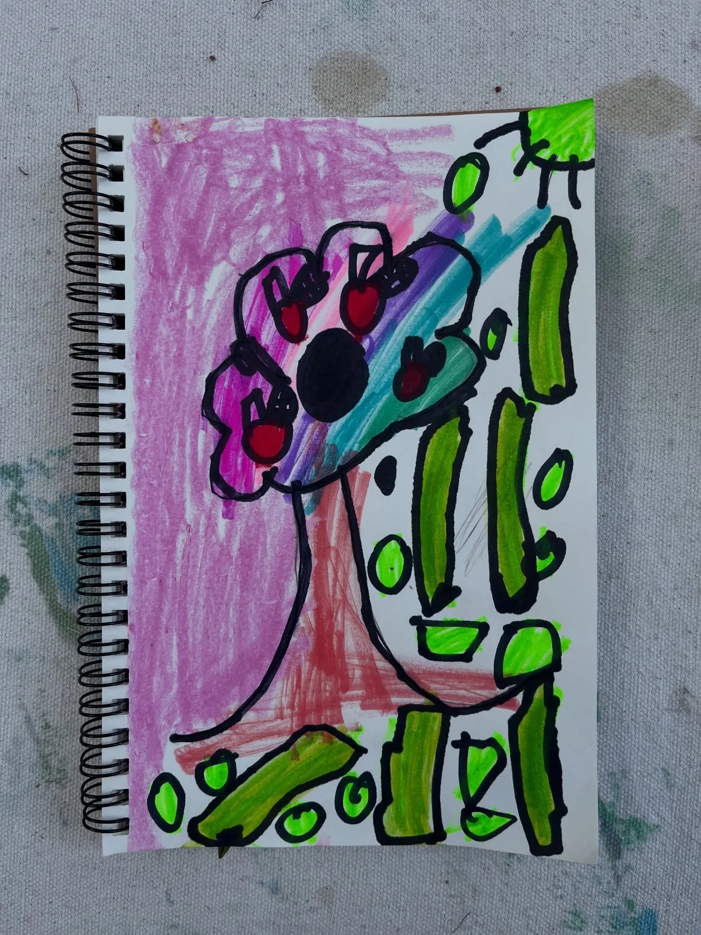 Free draw. &ldquo;Apple tree and raining green goo&rdquo; 🙌