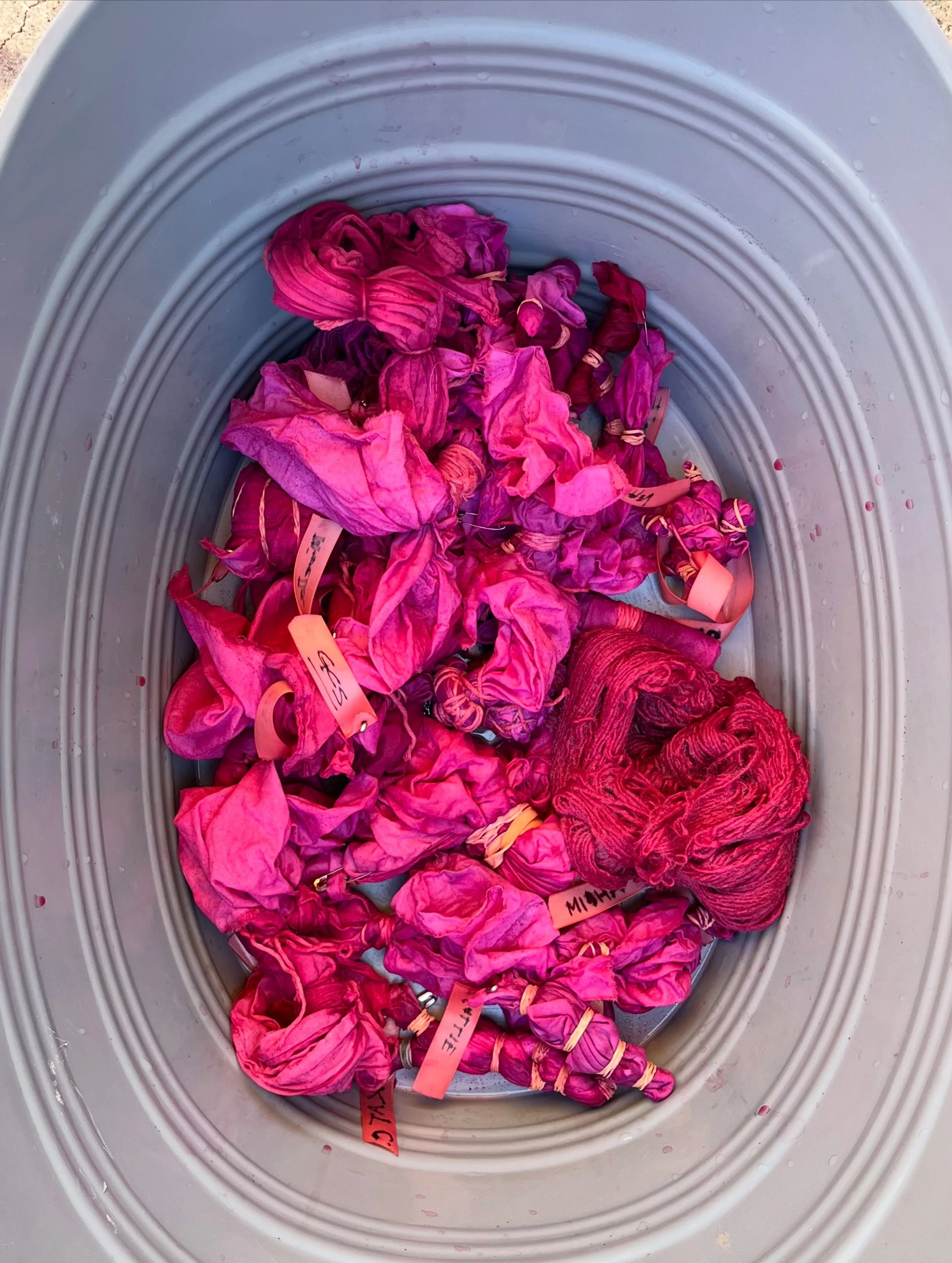 A Mother&rsquo;s Day spent learning about conchineal and vat dying with natural pigments at @craftcontemporary with @porfirio__gutierrez. Can&rsquo;t wait to bring some of this knowledge and process back to the canyon.