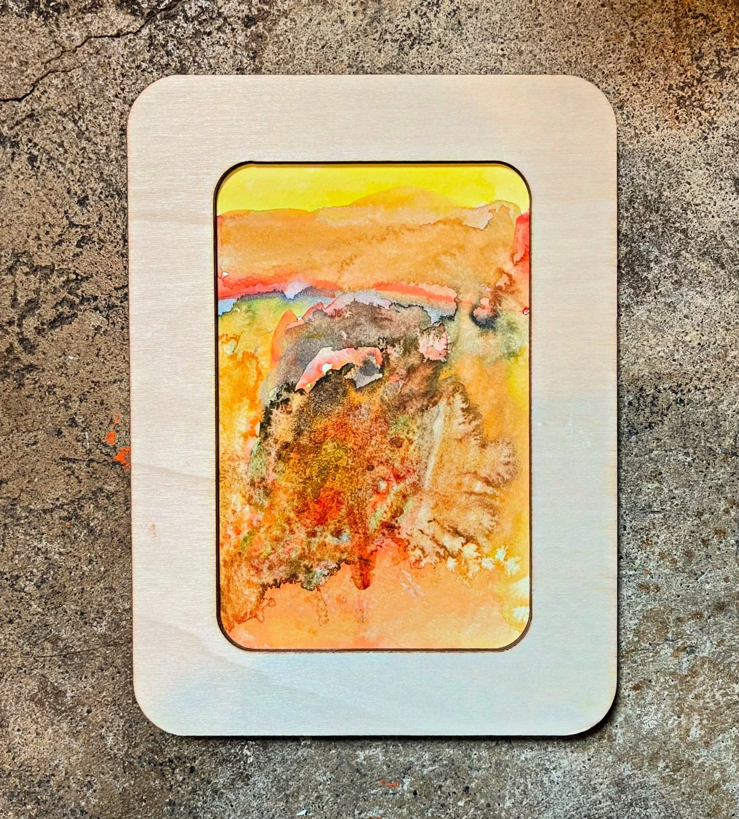 From our after school class, a mini framed watercolor painting for mom.