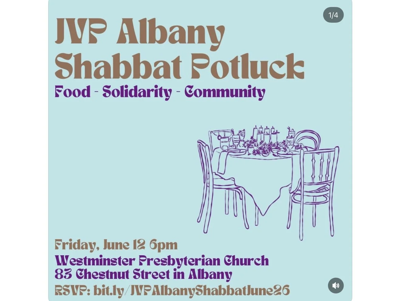 Jewish Voice for Peace Shabbat Potluck