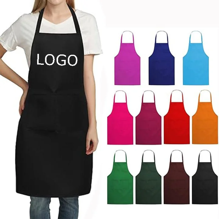 Custom Make Blank Black Red Advertising Polyester Delantal Kitchen Aprons (Min. Order 225)