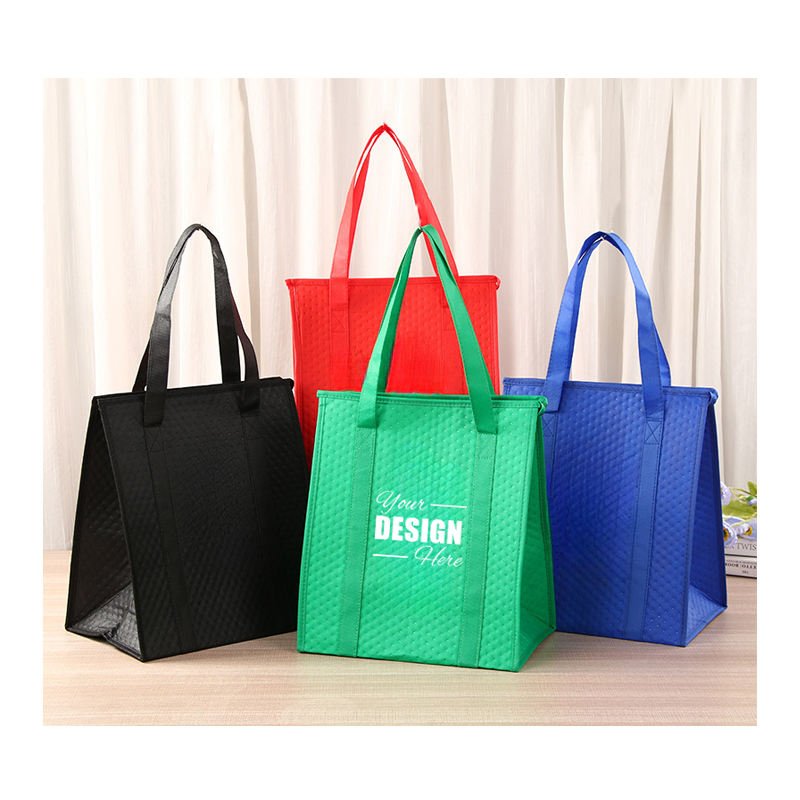 Custom Cooler Bag with Zipper for Grocery Storage (Min. Order 200)