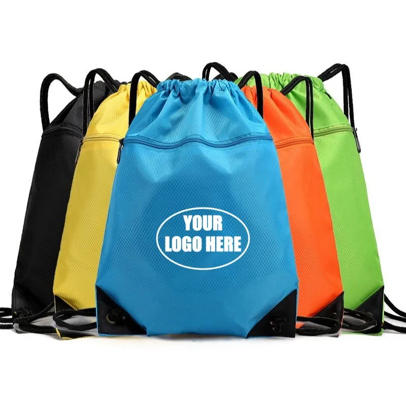 Outdoor Sports Drawstring Backpack, Waterproof Oxford Cloth Gym Sackpack For Students, Football Basketball Bag With Custom Logo (Min. Order 50)
