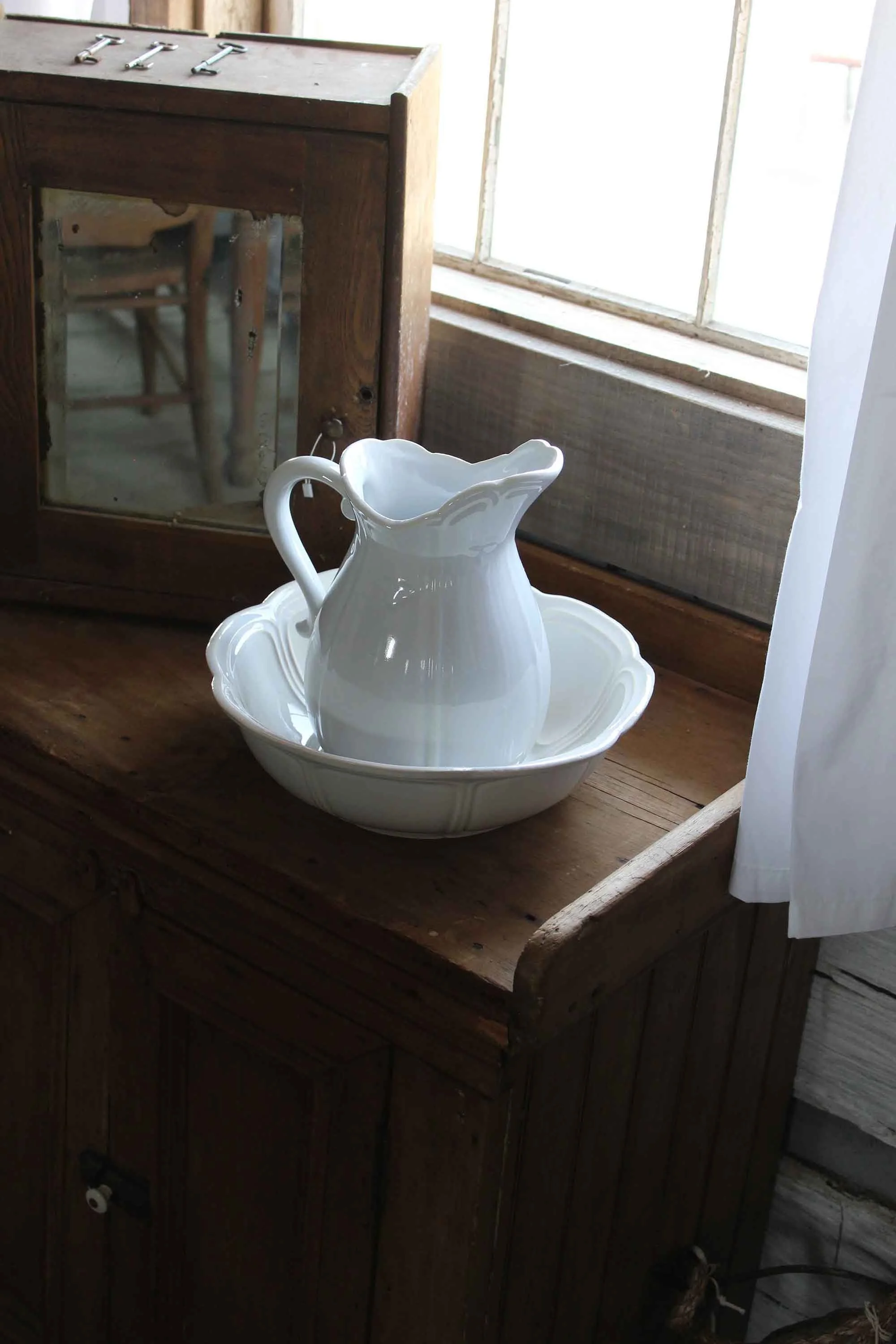 Water basin by window