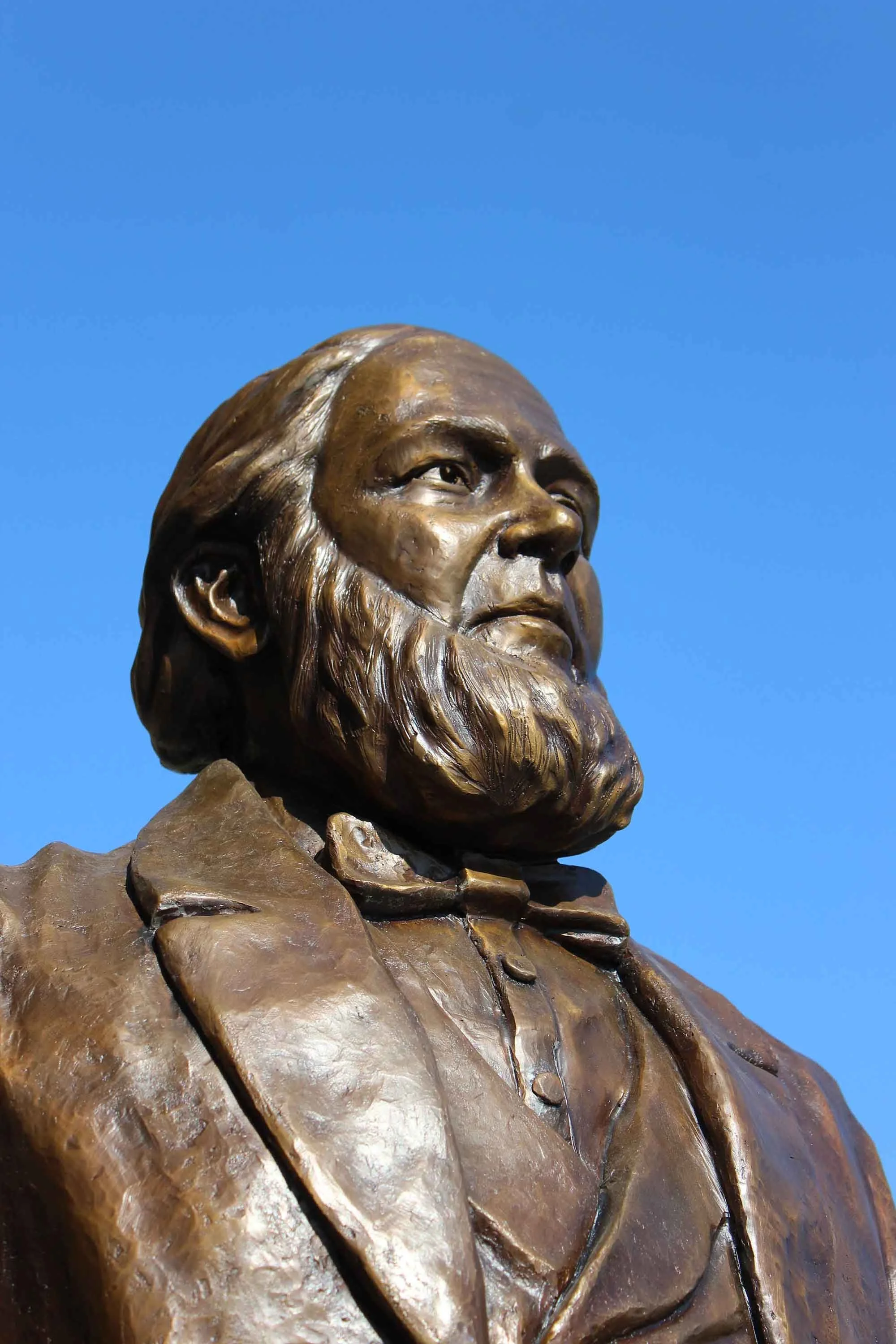 close up of Charles C Rich statue
