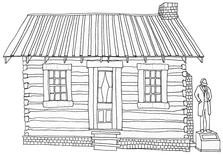 Cabin illustration by Brenna Vaterlaus