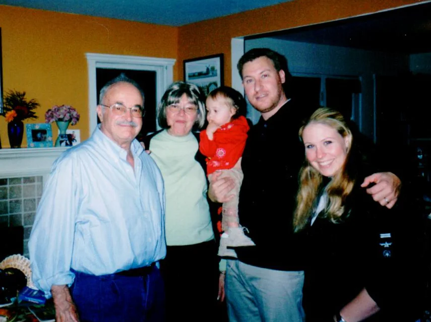 My Uncle Saul, Aunt Marilyn, my daughter, me and my sister — 2003.