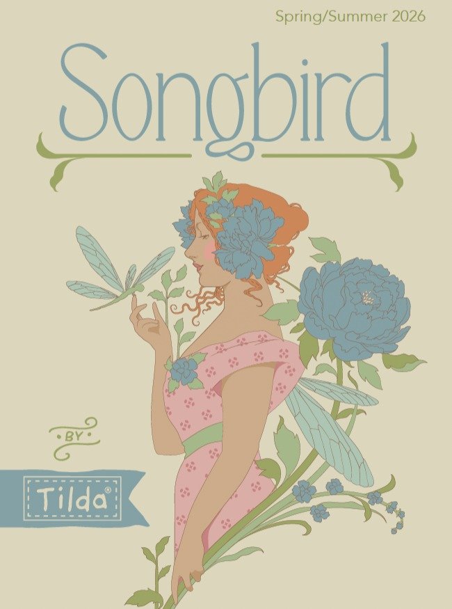 JUST RELEASED! Ten quilting cotton selections from the beautiful @tilda_usa 'Songbird' collection became available on our shelves yesterday&mdash;the first of 3 releases for 2026. With a dusty pastel color theme, Norwegian designer Tone Finnanger's h