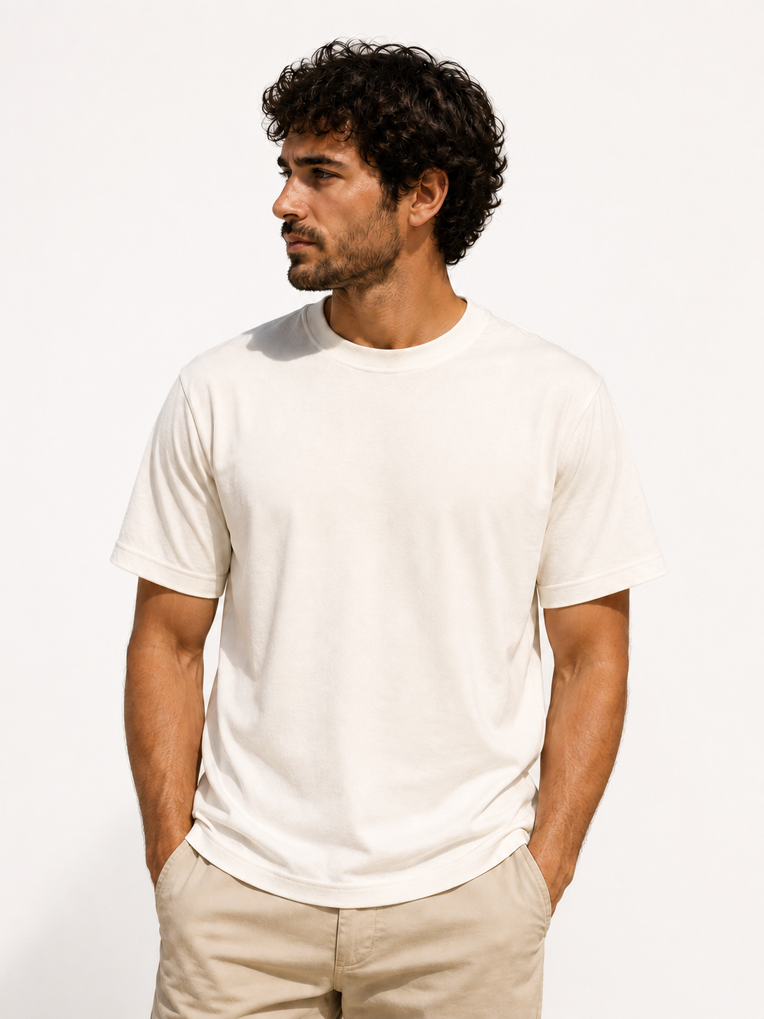 Cream Organic Cotton Relaxed T-Shirt