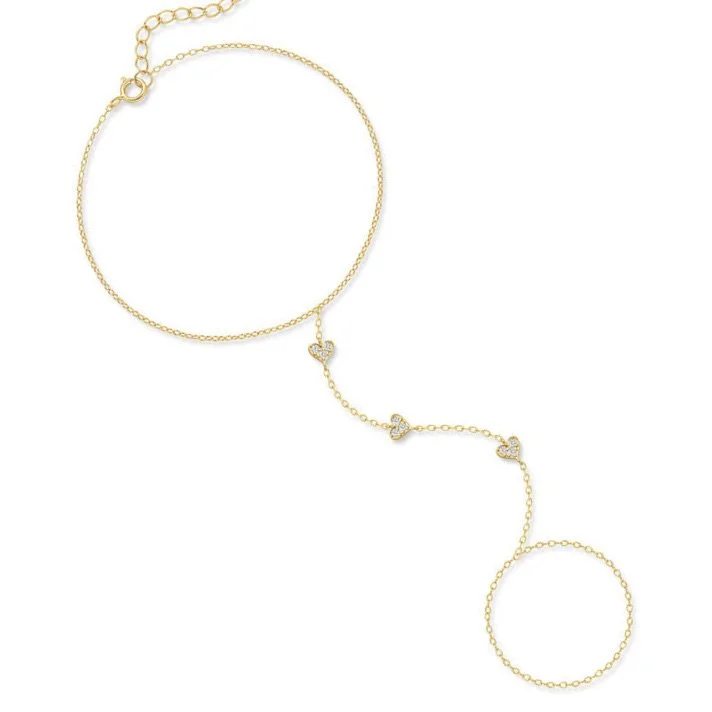 NOBLISÉ Grace Armband / Finger Kette mit Moisannite Stein