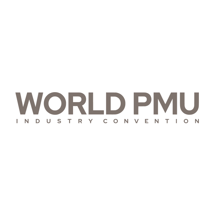 Logo for the World PMU Industry Convention with a stylized human figure and a globe above the text.