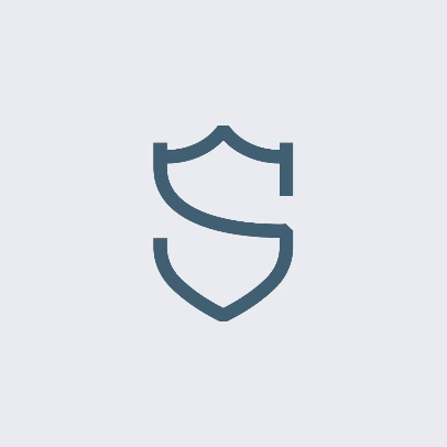 A graphic icon of two overlapping shields, one above the other, in dark blue color.