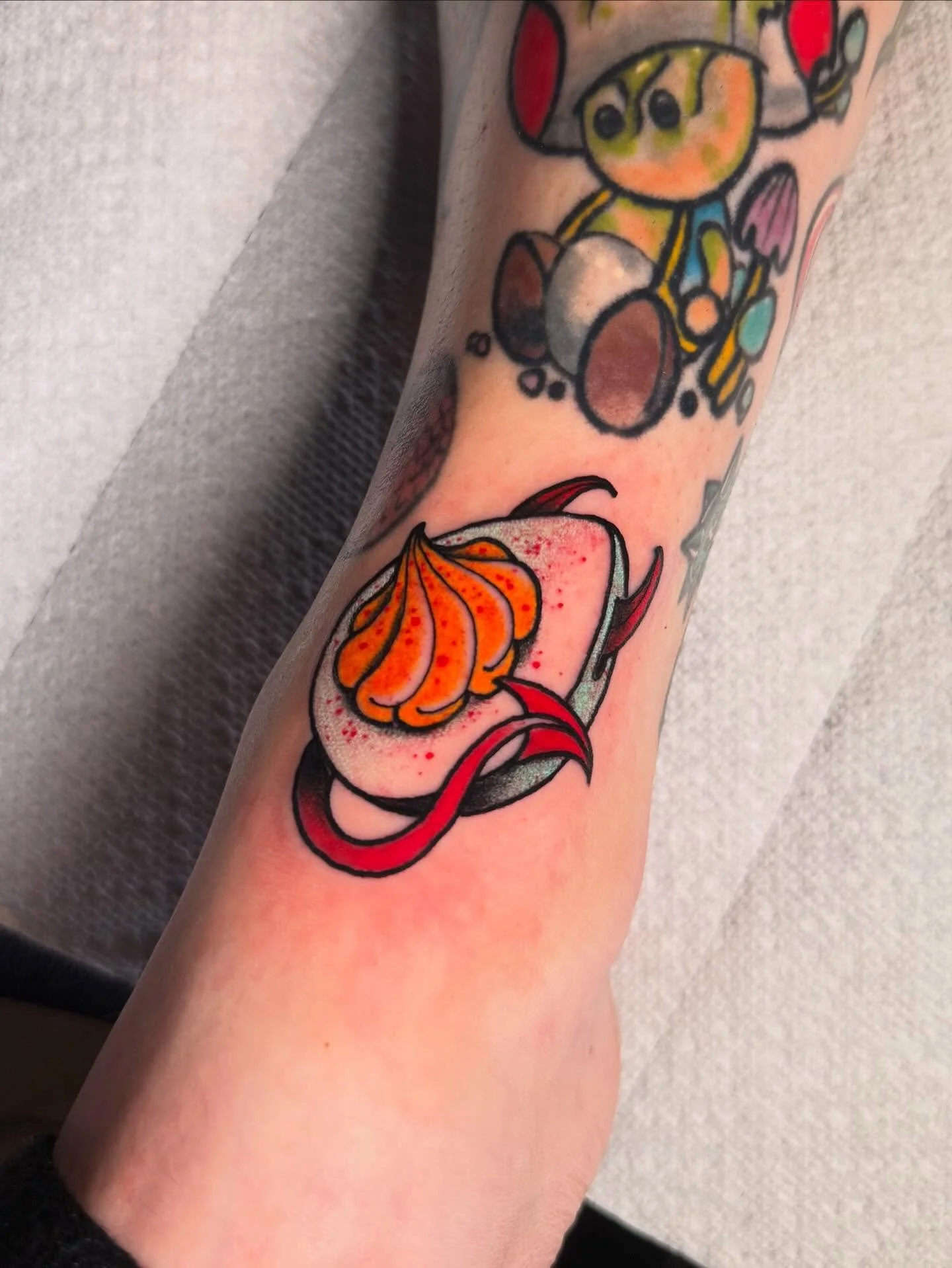 I finally blessed the Deviled Egg Queen with this delicacy! Yee haw! #iowatattooartist #tattoo #illustration #neotraditional #tattooartist