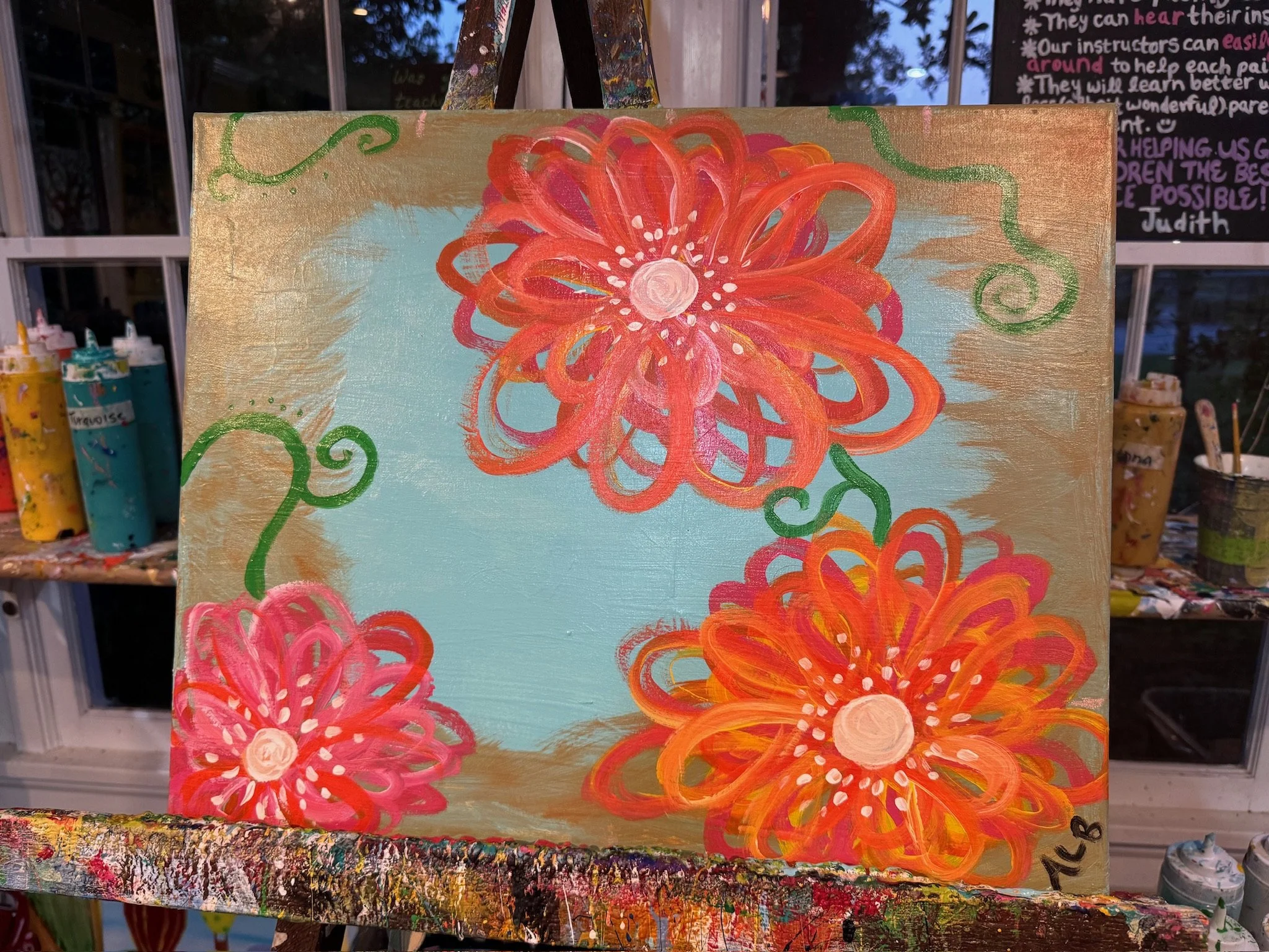 Flowers Madi, 2025. Acrylic on canvas, 16" x 20". Property of @Whet Your Palette