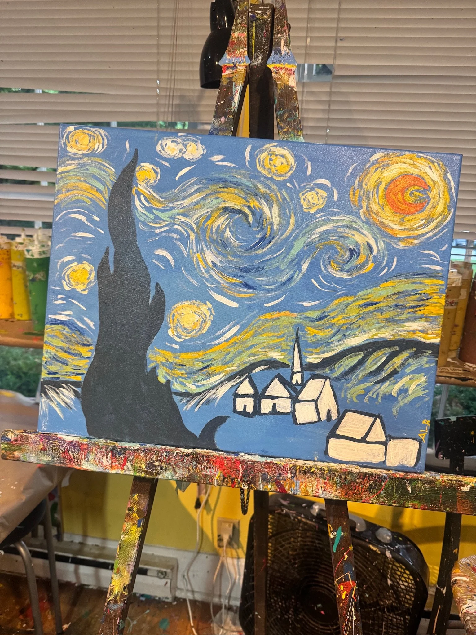 Starry Night, 2026. Acrylic on canvas, 16" x 20". Property of @Whet Your Palette
