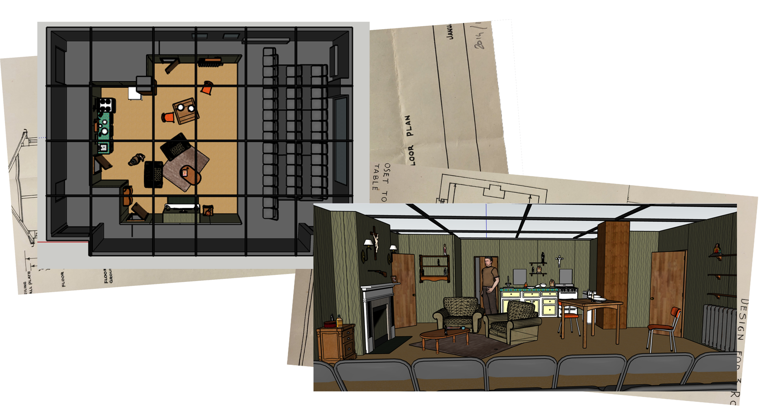 developed seating configuration design on sketchup 