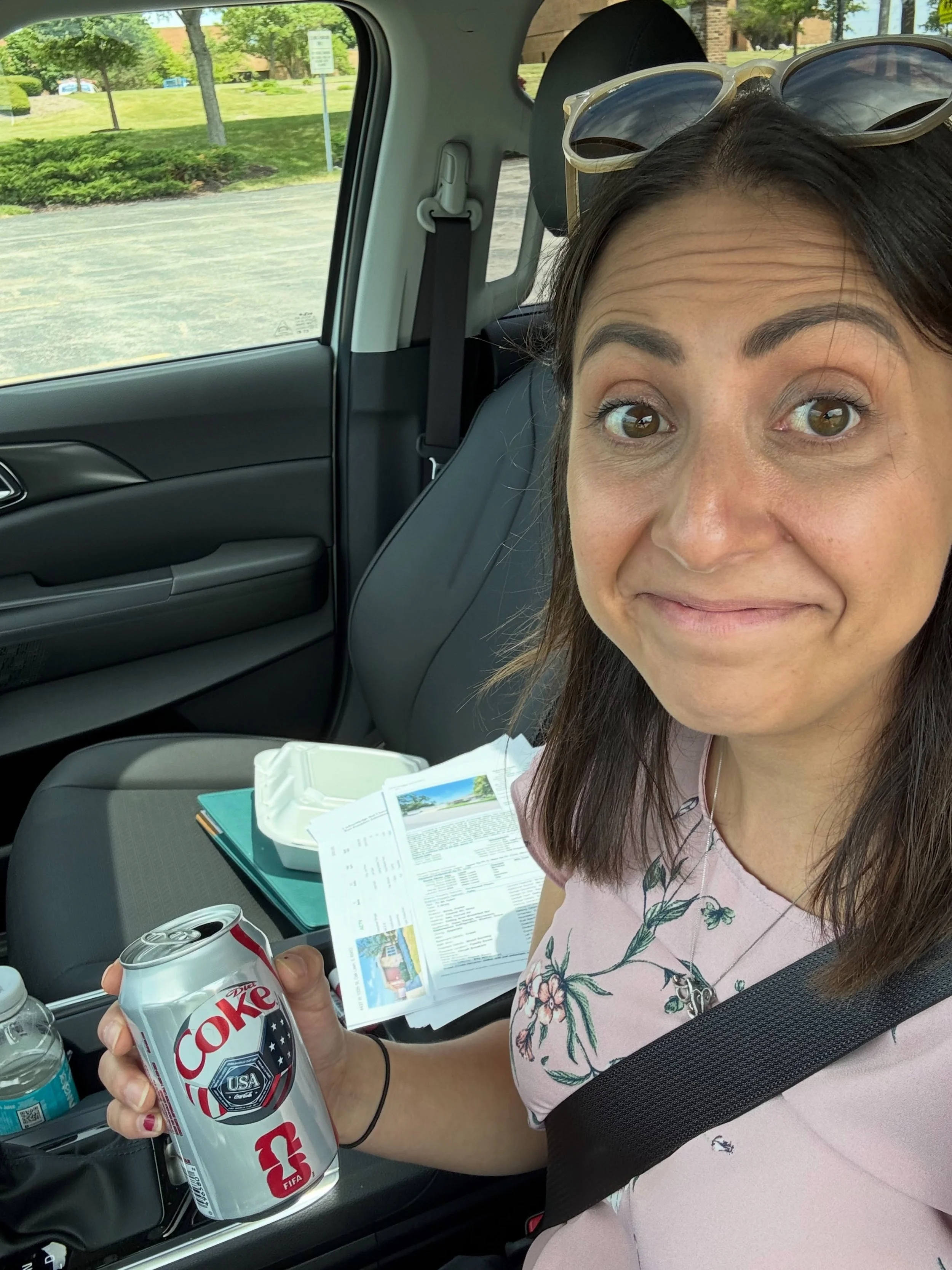 The glamorous side of real estate 😁

In between showings:

📄 Listings everywhere.
🍕 Slice of pizza.
🥤 Diet Coke.
📞 Pulled over making calls to get an offer together.

Wouldn&rsquo;t trade the chaos. It&rsquo;s the best feeling when it all comes 