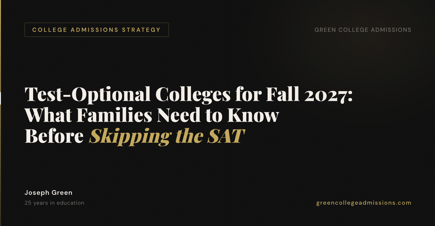 Test-Optional Colleges for Fall 2027: What Families Need to Know Before Skipping the SAT