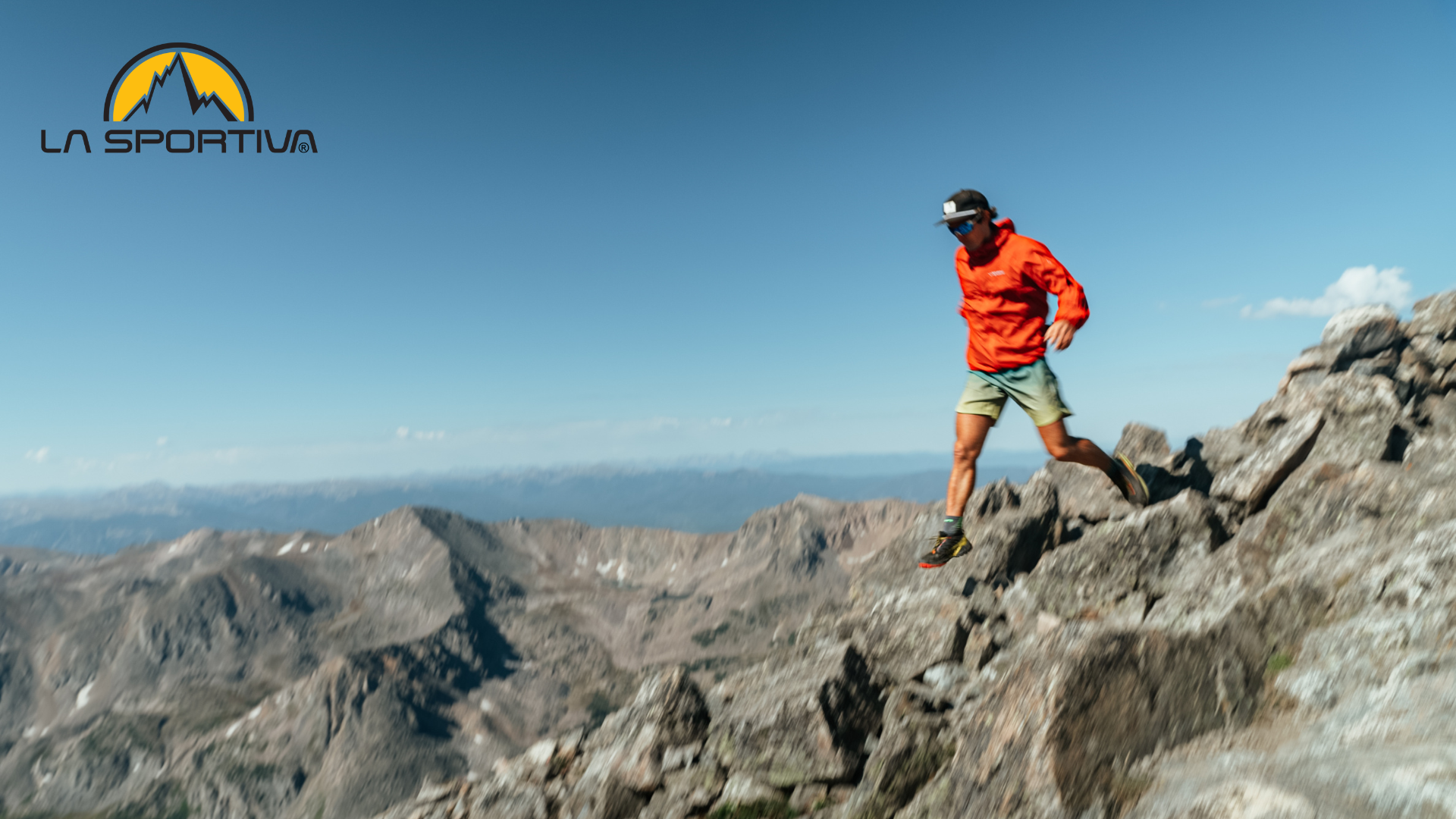 Davide giardini running down a mountain in Colorado