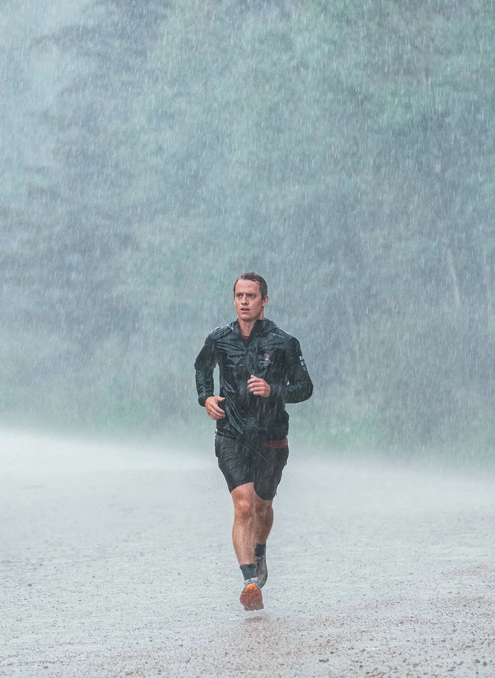 Roo running in the rain