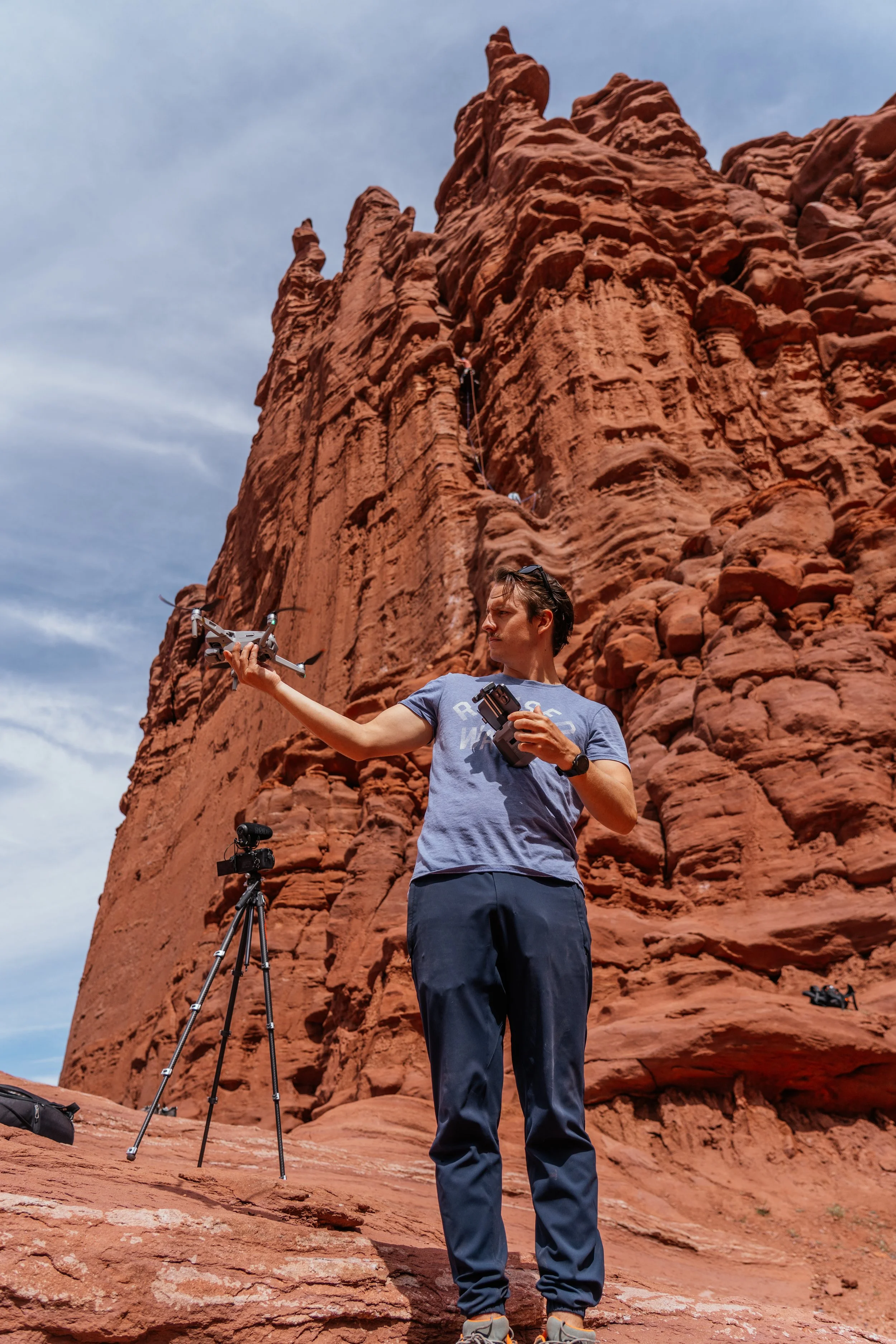 Roo flying drone in Moab, Utah