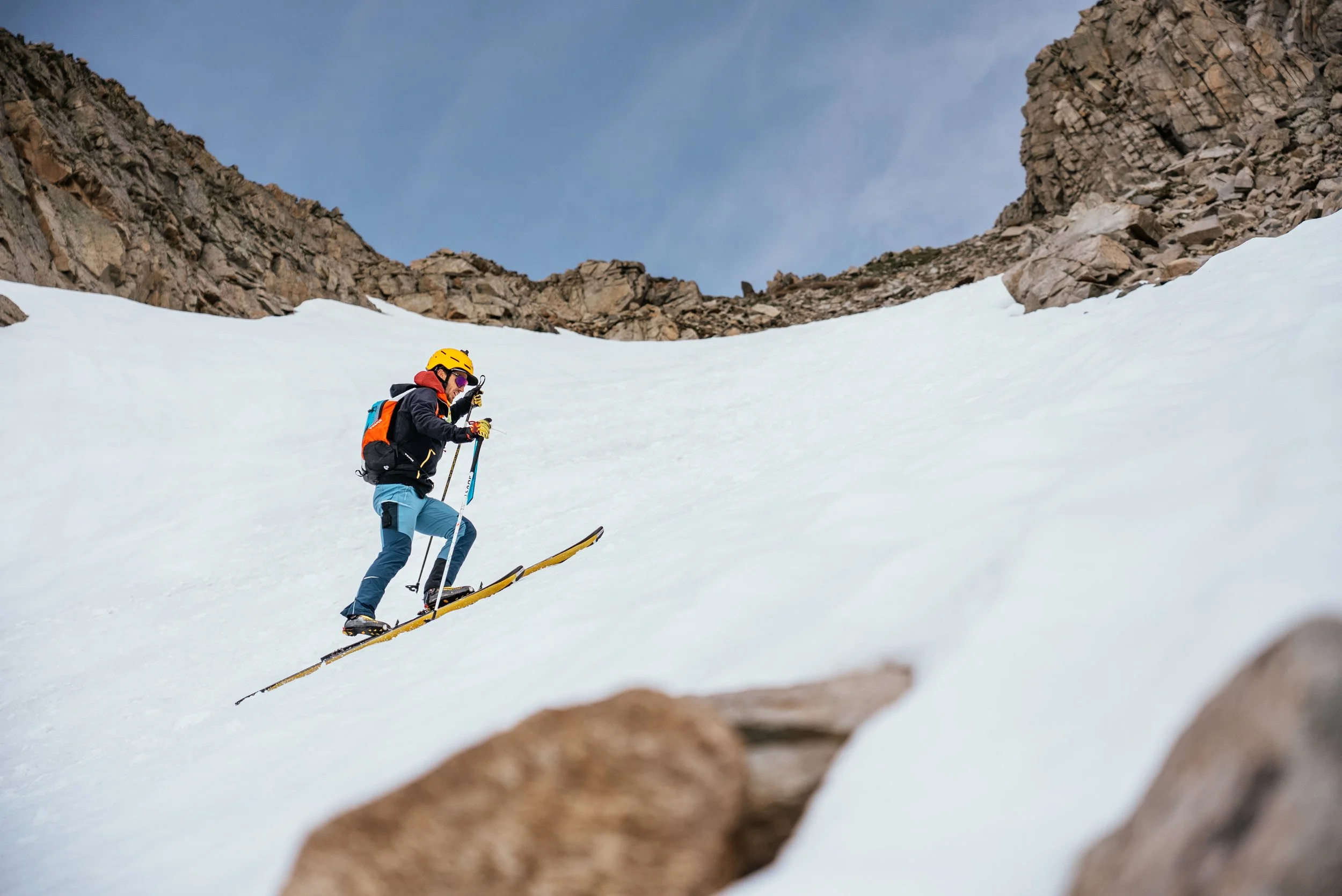 Skiing Steep Couloirs for La Sportiva