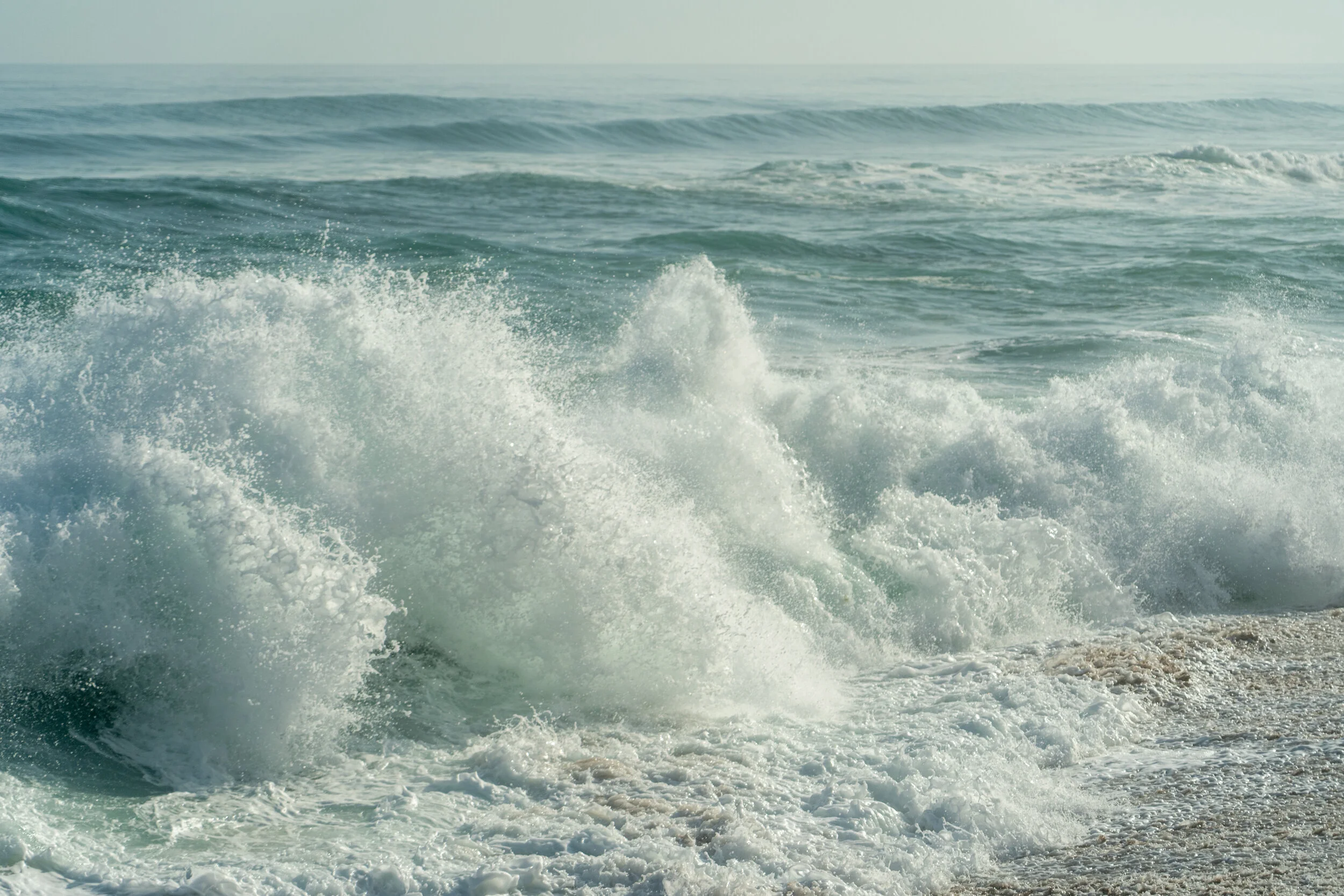 Ocean waves crashing on the shore
