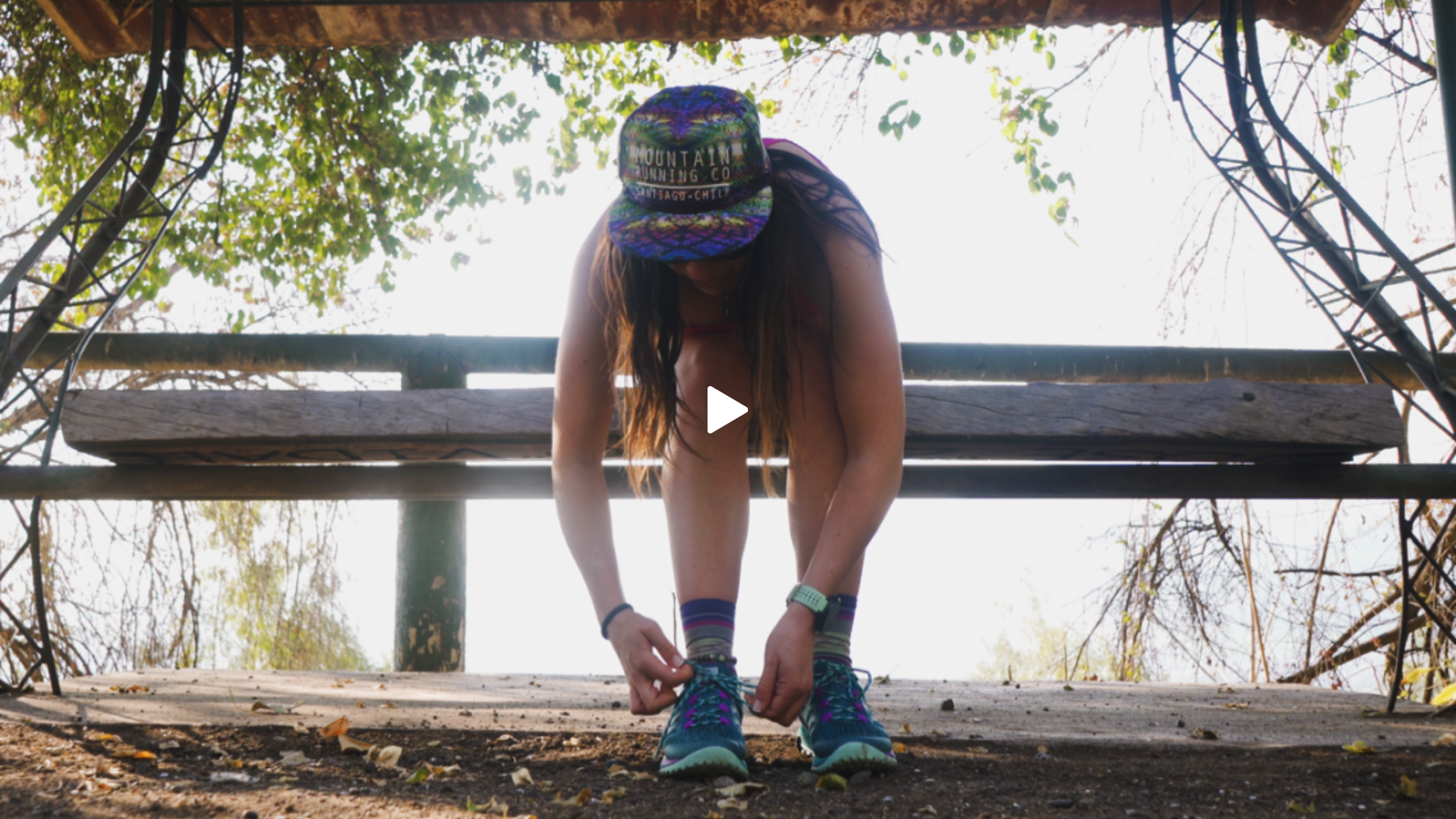 a runner tying their shoes