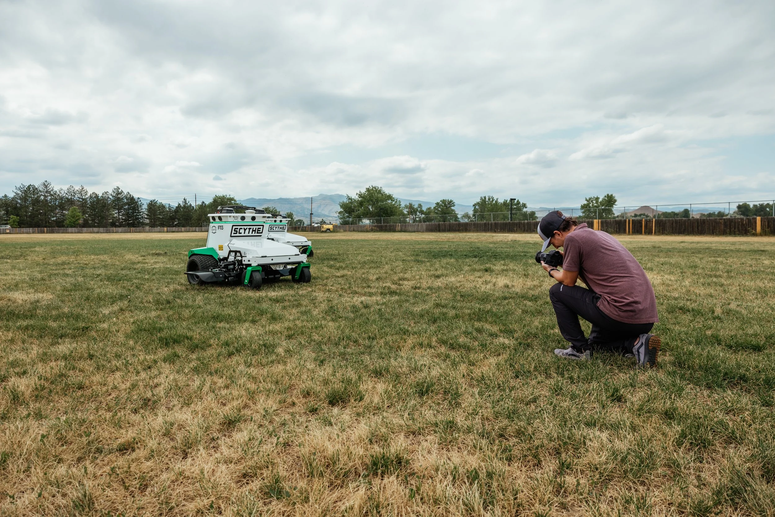 You may notice in this BTS photo that the grass isn't as green as you see in other photos. The magic of editing :)