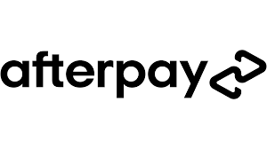 Afterpay logo with black text and an arrow symbol