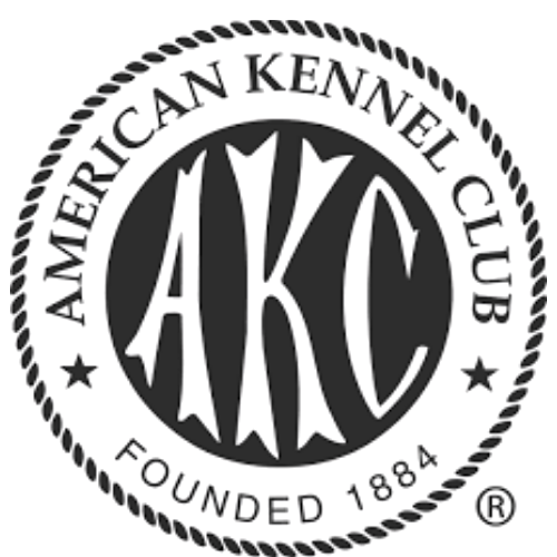 Logo of the American Kennel Club featuring a circular design with the organization's name, founding year 1884, and the initials 'AKC' in the center.