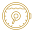 Gold emblem with a light bulb and gears inside, symbolizing innovation or ideas.