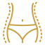 Stylized illustration of a bikini with curly decorative elements