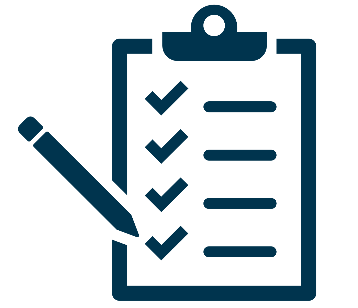 Clipboard checklist and pencil.