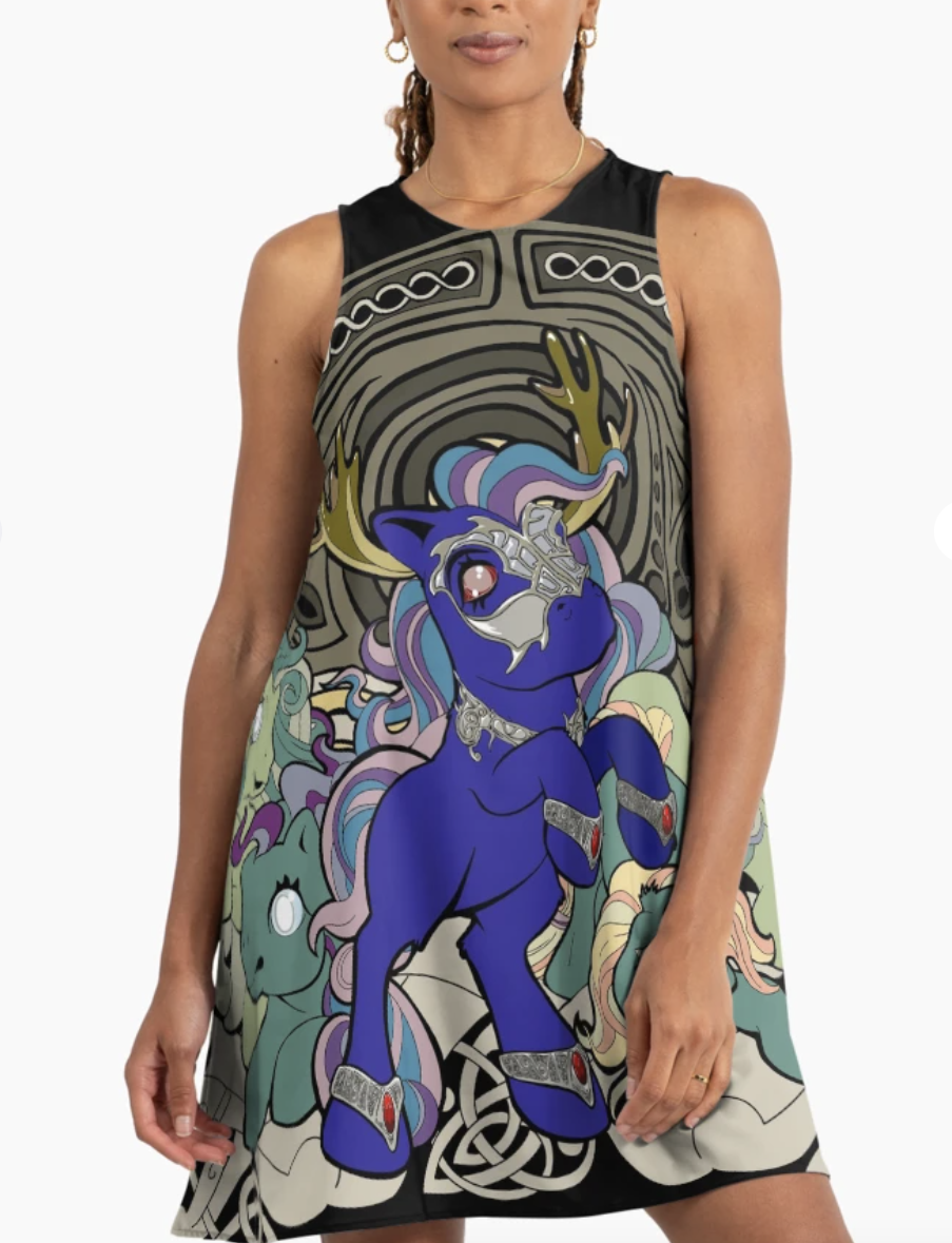 Wild Hunt Ponies A Line Dress
